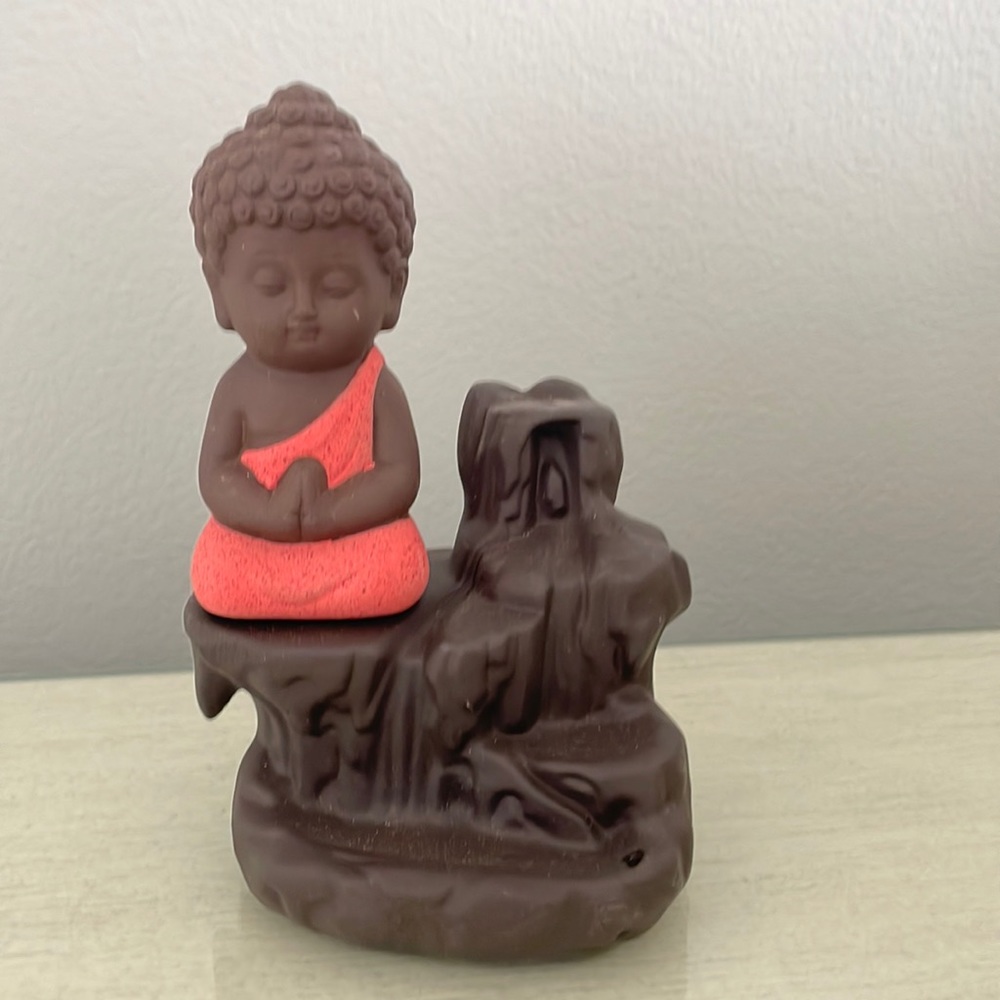 Buddha Back Flow Waterfall Incensed Burner with package of incense